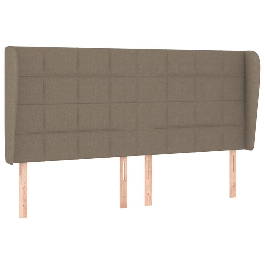 Boxspring Met Matras Stof Taupe 200 x 200 cm Blok met vierkanten
