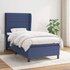 Boxspring Met Matras Stof Blauw 80 x 200 cm Horizontale strepen