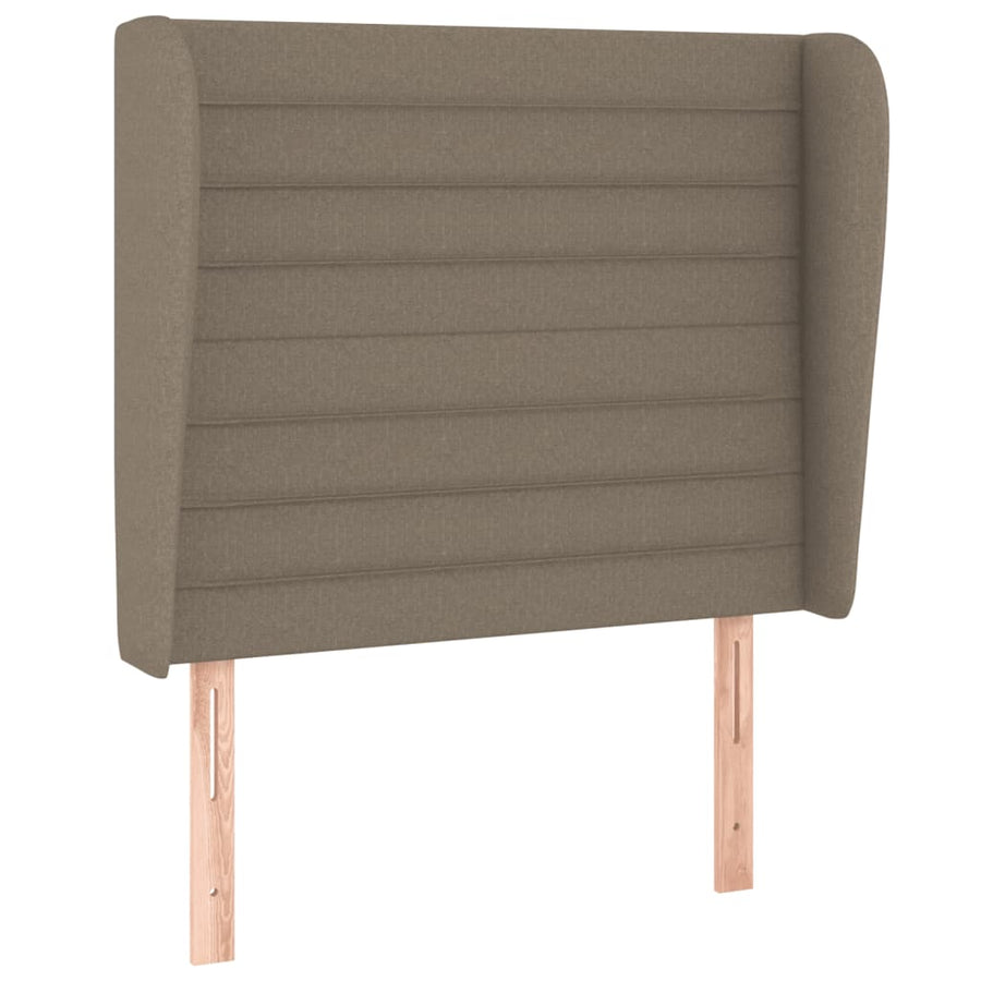 Boxspring met matras stof taupe 90x190 cm 90 x 190 cm Horizontale strepen