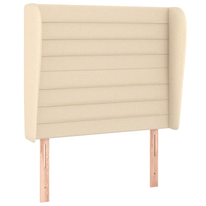 Boxspring met matras stof crèmekleurig 90x190 cm 90 x 190 cm Crème