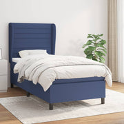 Boxspring 90x200 cm stof blauw