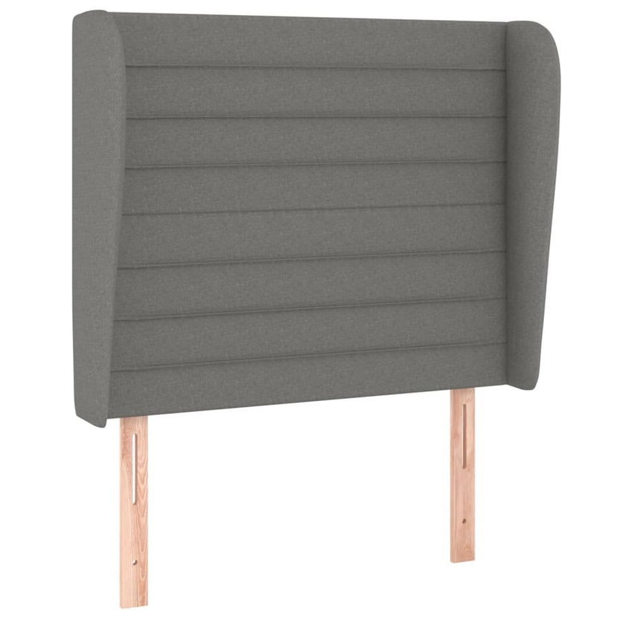 Boxspring Met Matras Stof Donkergrijs 100 x 200 cm Horizontale strepen