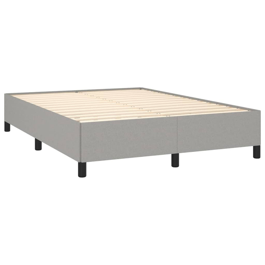 Boxspring Met Matras Stof Lichtgrijs 140 x 200 cm Horizontale strepen