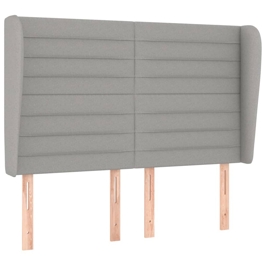Boxspring Met Matras Stof Lichtgrijs 140 x 200 cm Horizontale strepen