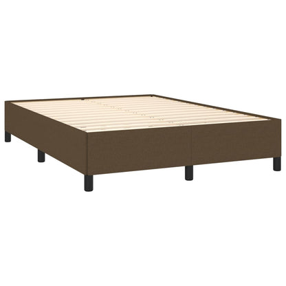 Boxspring Met Matras Stof Donkerbruin 140 x 200 cm Horizontale strepen