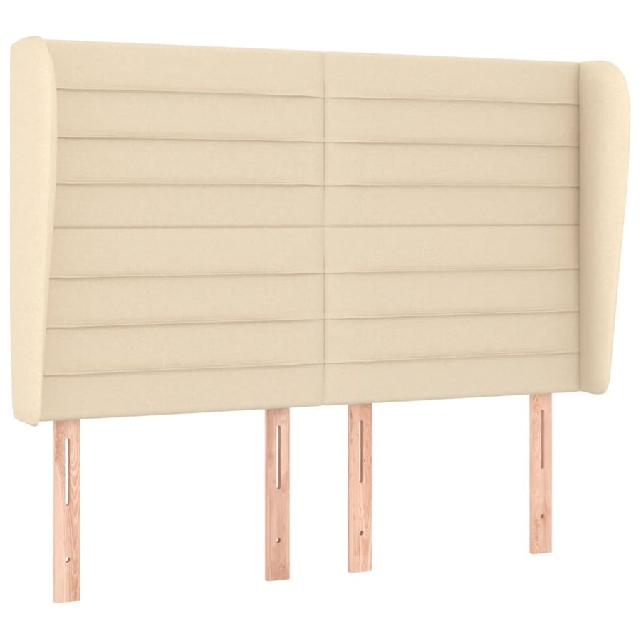 Boxspring met matras stof crèmekleurig 140x200 cm 140 x 200 cm Crème