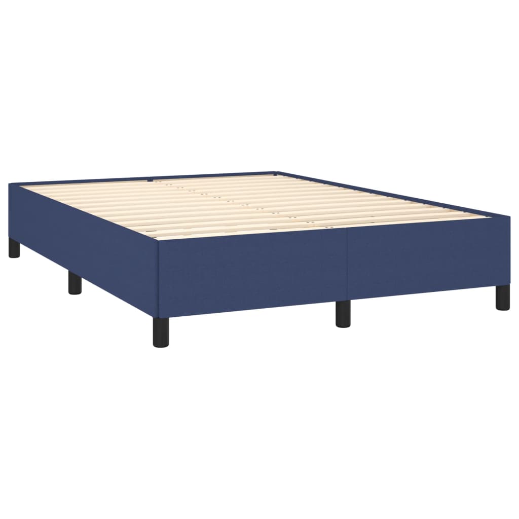 Boxspring Met Matras Stof Blauw 140 x 200 cm Horizontale strepen