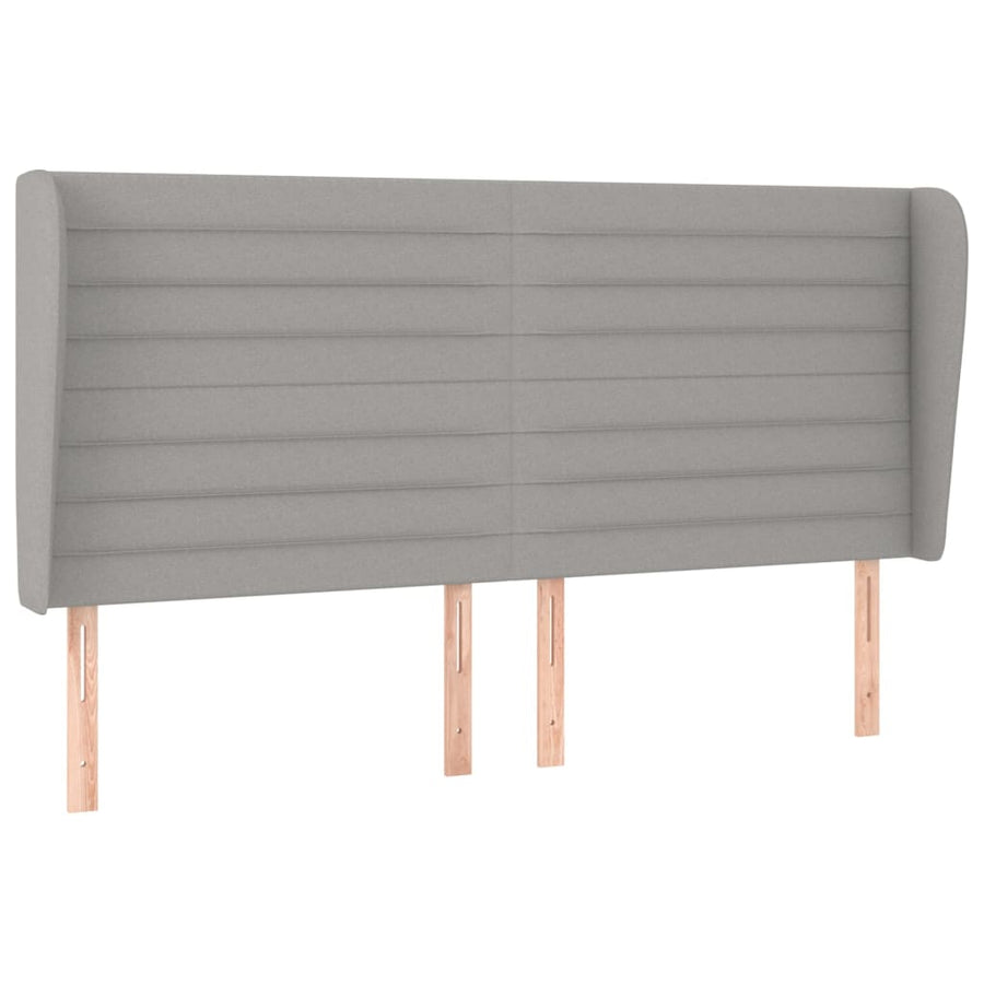 Boxspring Met Matras Stof Lichtgrijs 160 x 200 cm Horizontale strepen