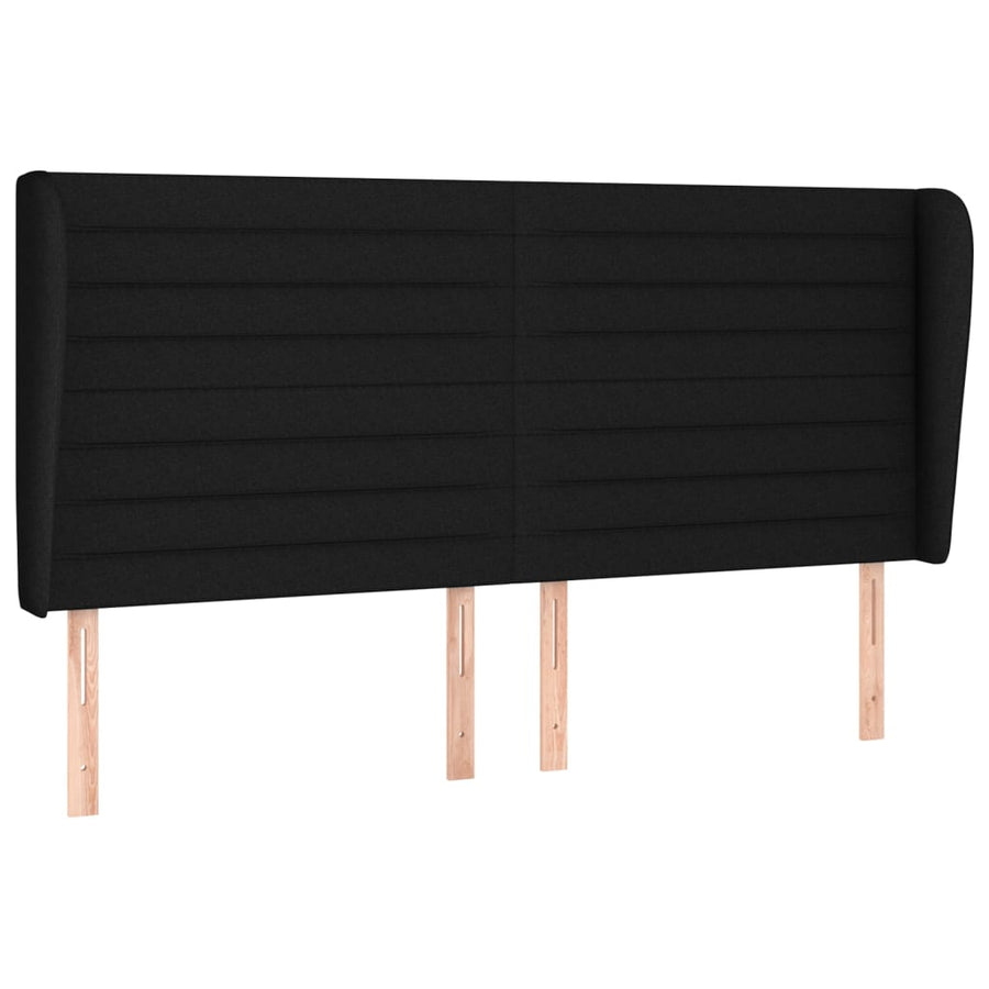 Boxspring Met Matras Stof Zwart 160 x 200 cm Horizontale strepen