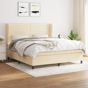 Boxspring met matras 160x200 cm stof crème