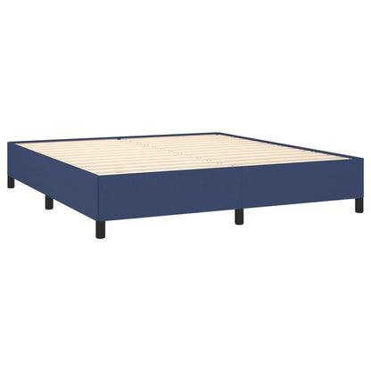 Boxspring Met Matras Stof Blauw 180X200 Cm Blauw 180 x 200 cm Horizontale strepen