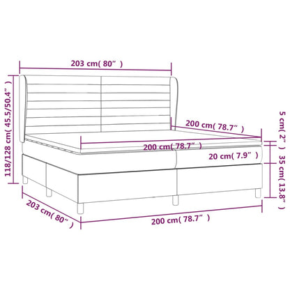 Boxspring Met Matras Stof Donkerbruin 200X200 Cm 200 x 200 cm Horizontale strepen