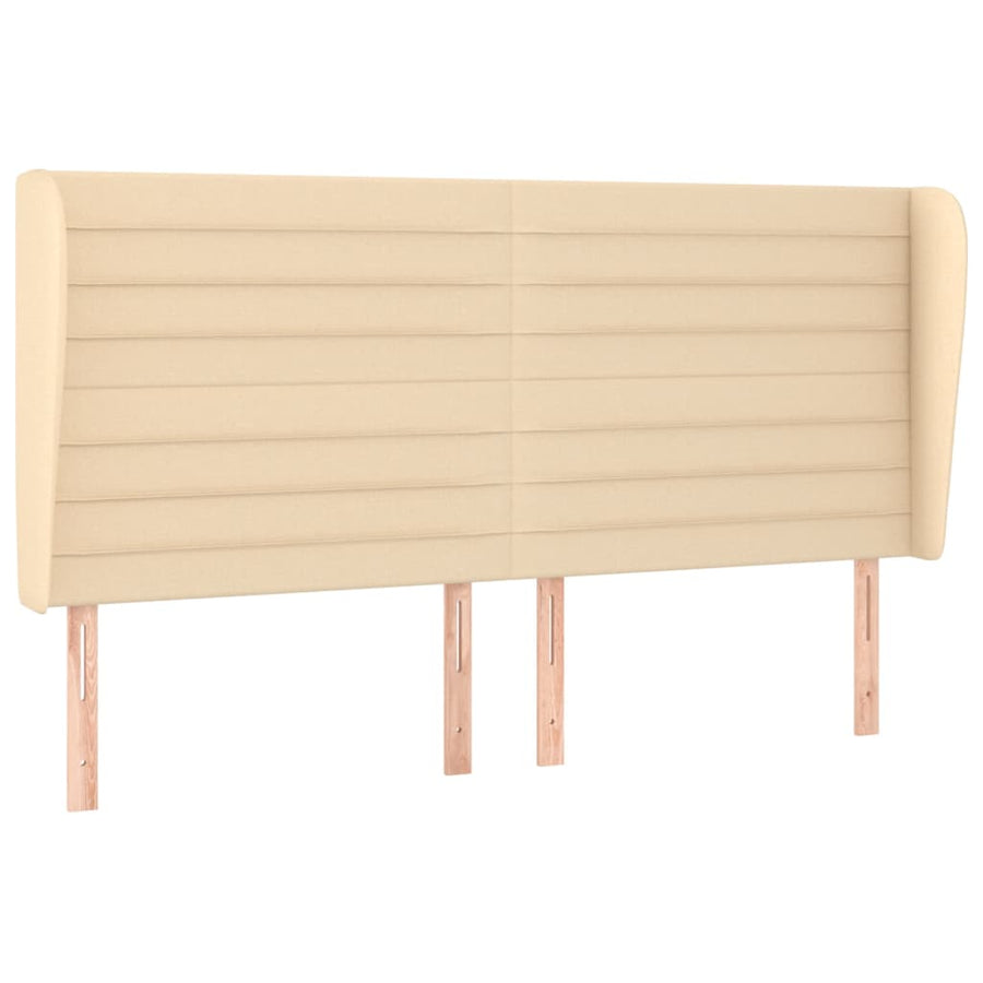 Boxspring Met Matras Stof Kleurig Crème 200 x 200 cm Horizontale strepen