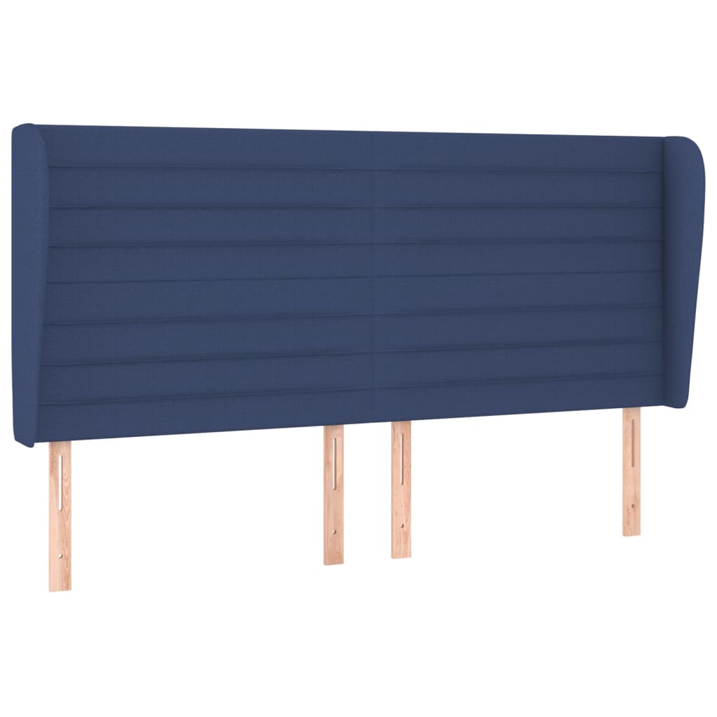 Boxspring Met Matras Stof Blauw 200 x 200 cm Horizontale strepen