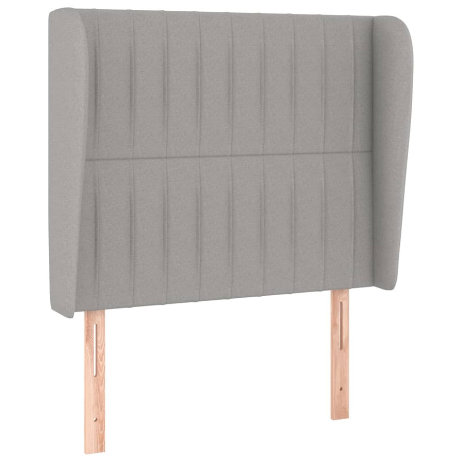 Boxspring Met Matras Stof Lichtgrijs 80 x 200 cm Verticale strepen