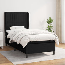 Boxspring Met Matras Stof Zwart 80 x 200 cm Verticale strepen