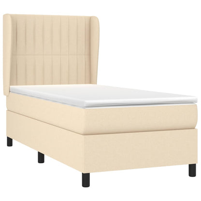 Boxspring Met Matras Stof Kleurig Crème 80 x 200 cm Verticale strepen