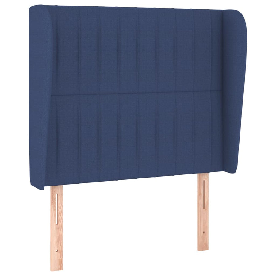 Boxspring Met Matras Stof Blauw 80 x 200 cm Verticale strepen