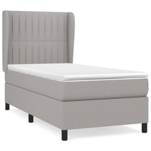 Boxspring Met Matras Stof Lichtgrijs 90 x 190 cm Verticale strepen