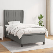 Boxspring 90x190 cm donkergrijs met matras