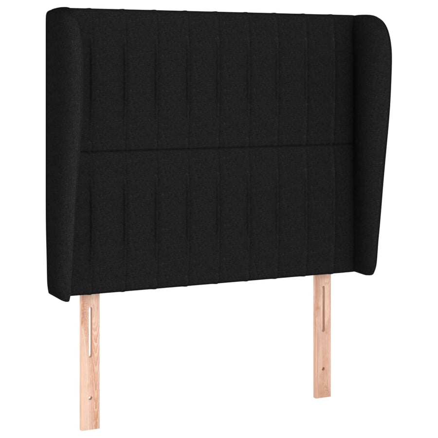 Boxspring Met Matras Stof Zwart 90 x 190 cm Verticale strepen