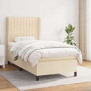 Boxspring 90x190 cm crème met pocketvering matras