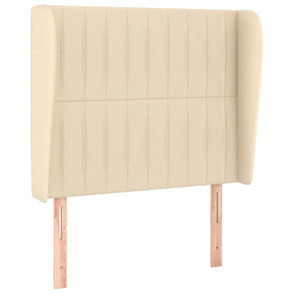 Boxspring met matras stof crèmekleurig 90x200 cm 90 x 200 cm Crème