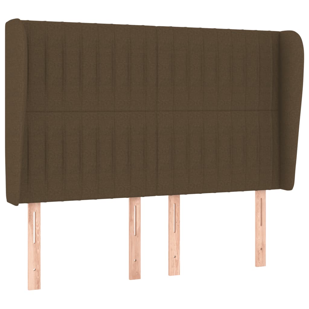 Boxspring Met Matras Stof Donkerbruin 140 x 190 cm Verticale strepen