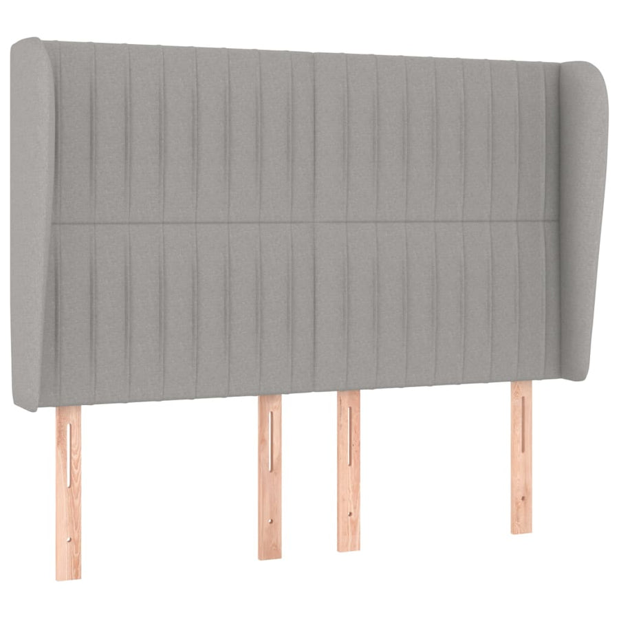 Boxspring Met Matras Stof Lichtgrijs 140 x 200 cm Verticale strepen