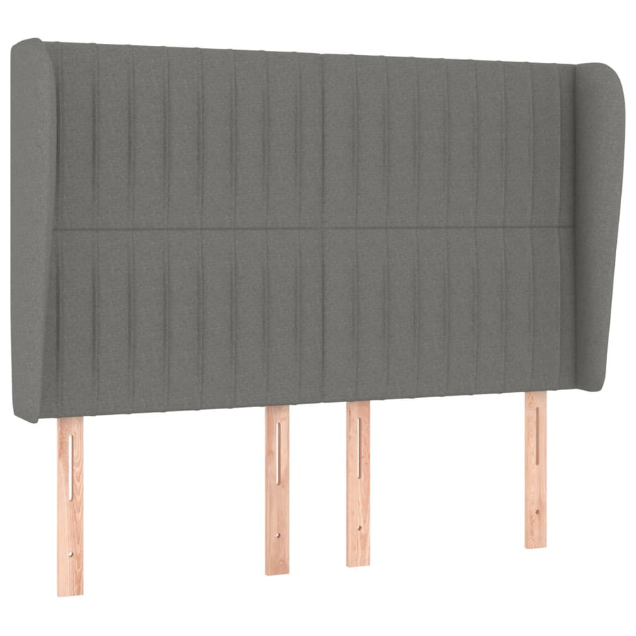 Boxspring Met Matras Stof Donkergrijs 140 x 200 cm Verticale strepen