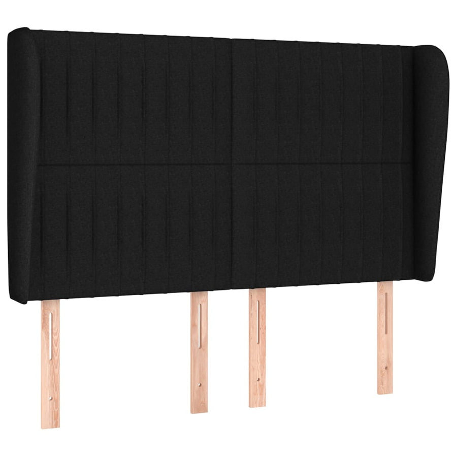 Boxspring Met Matras Stof Zwart 140 x 200 cm Verticale strepen