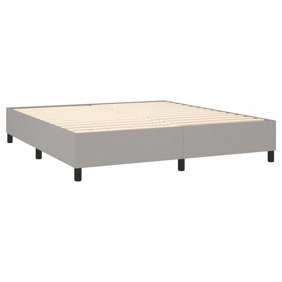 Boxspring Met Matras Stof Lichtgrijs 160 x 200 cm Verticale strepen