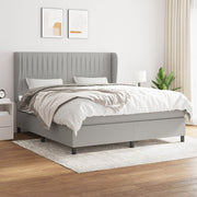 Boxspring met matras 180x200 cm lichtgrijs