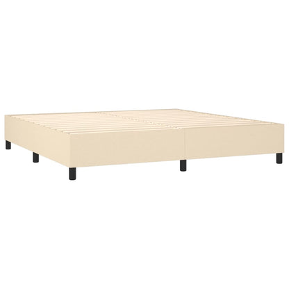 Boxspring Met Matras Stof Kleurig Crème 200 x 200 cm Verticale strepen