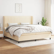 Boxspring met matras 200x200 cm crèmekleurig
