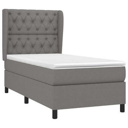 Boxspring Met Matras Stof Donkergrijs 80 x 200 cm Getuft ontwerp