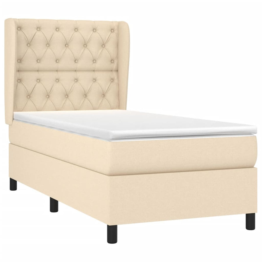 Boxspring Met Matras Stof Kleurig Crème 80 x 200 cm Getuft ontwerp