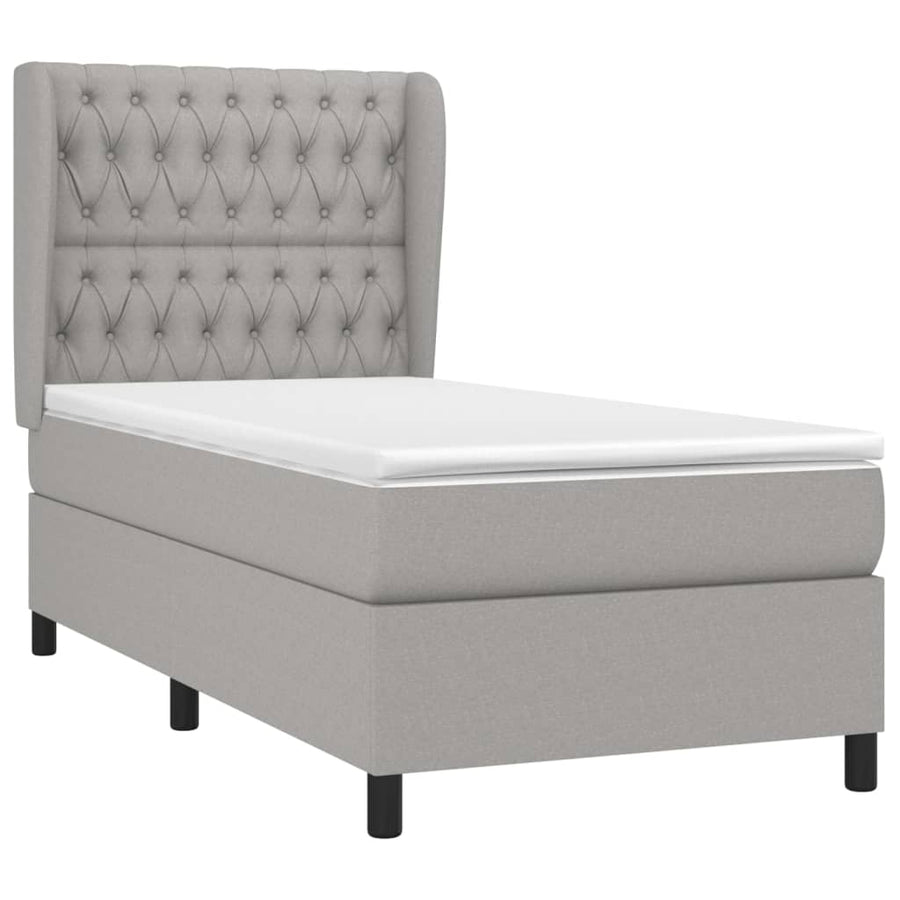 Boxspring Met Matras Stof Lichtgrijs 100 x 200 cm Getuft ontwerp