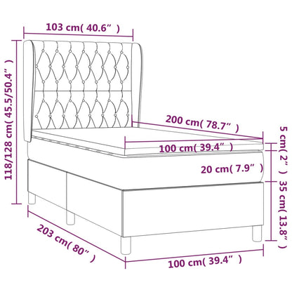 Boxspring Met Matras Stof Zwart 100 x 200 cm Getuft ontwerp