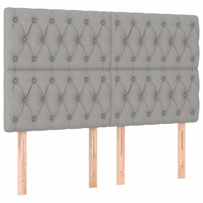 Boxspring Met Matras Stof Lichtgrijs 140 x 190 cm Getuft ontwerp