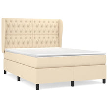 Boxspring met matras stof crèmekleurig 140x190 cm 140 x 190 cm Getuft ontwerp