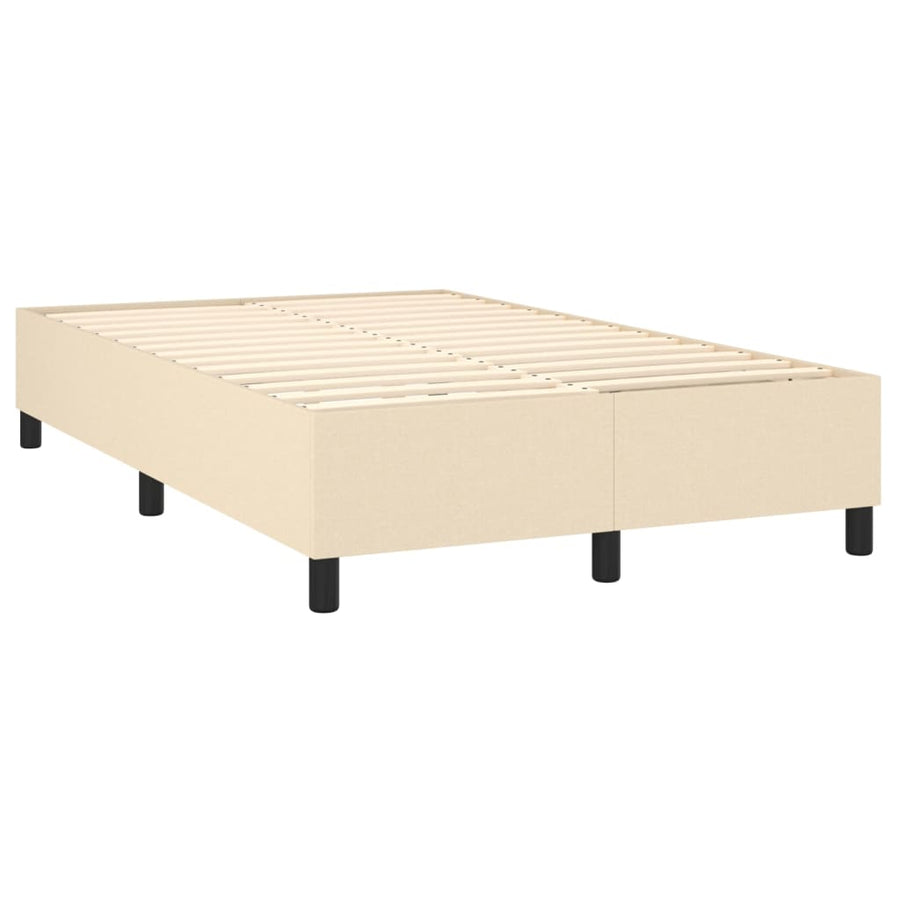 Boxspring met matras stof crèmekleurig 140x190 cm 140 x 190 cm Getuft ontwerp