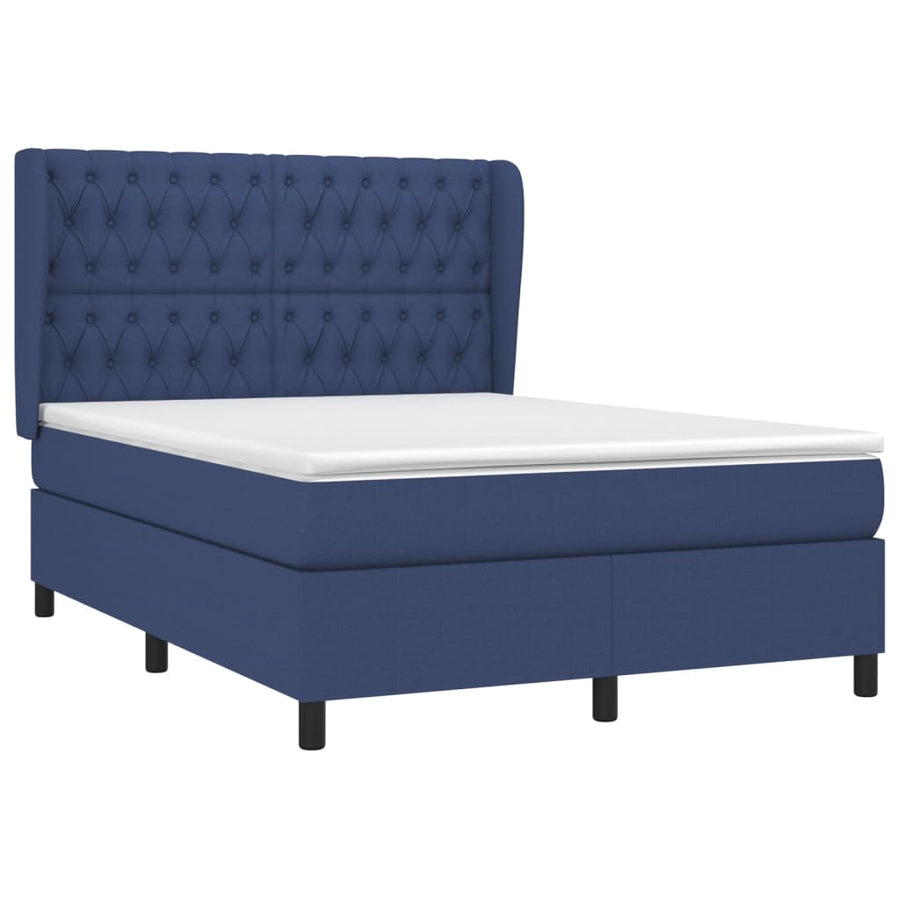 Boxspring Met Matras Stof Blauw 140 x 190 cm Getuft ontwerp