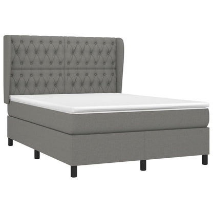Boxspring Met Matras Stof Donkergrijs 140 x 200 cm Getuft ontwerp