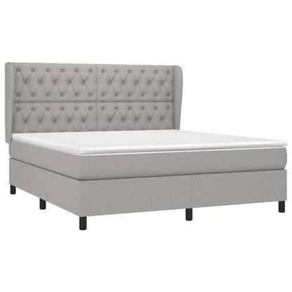 Boxspring Met Matras Stof Lichtgrijs 160 x 200 cm Getuft ontwerp