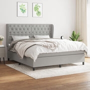 Boxspring met matras 160x200 cm lichtgrijs