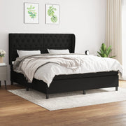 Boxspring 160x200 cm zwart met matras