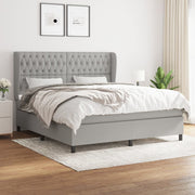 Boxspring 180x200 cm lichtgrijs met matras