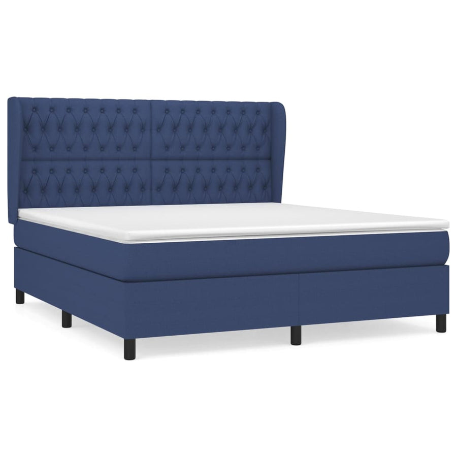 Boxspring Met Matras Stof Blauw 180 x 200 cm Getuft ontwerp
