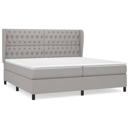 Boxspring Met Matras Stof Lichtgrijs 200 x 200 cm Getuft ontwerp